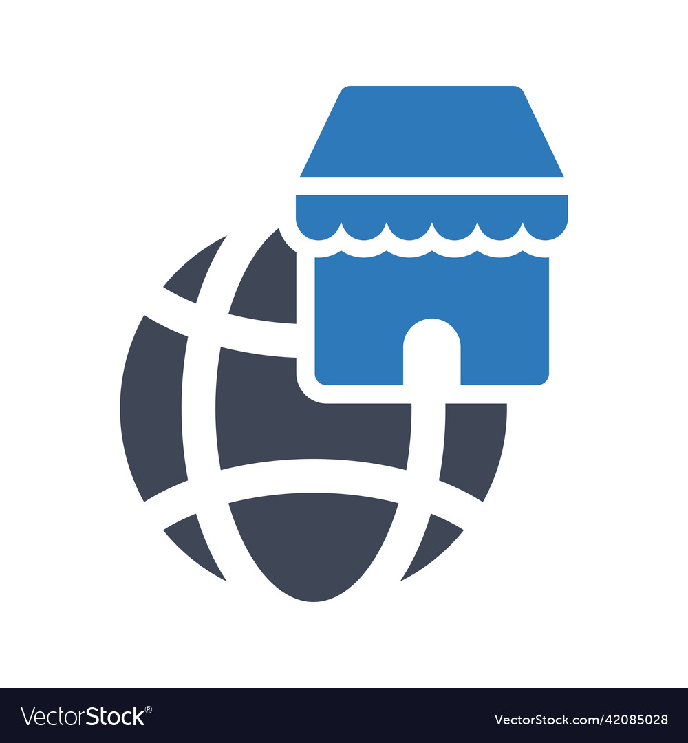 Beautifully designed global shop icon