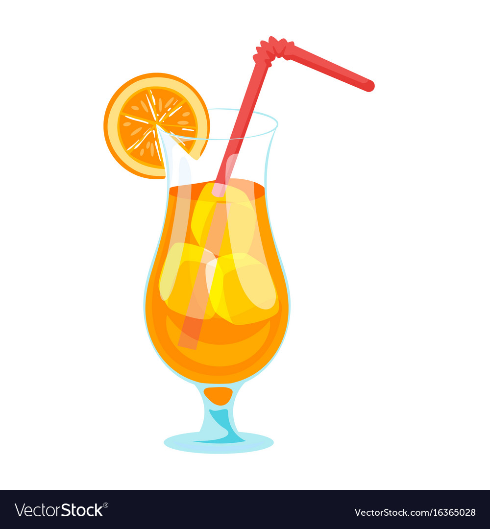 Cartoon style of fruit cocktail Royalty Free Vector Image