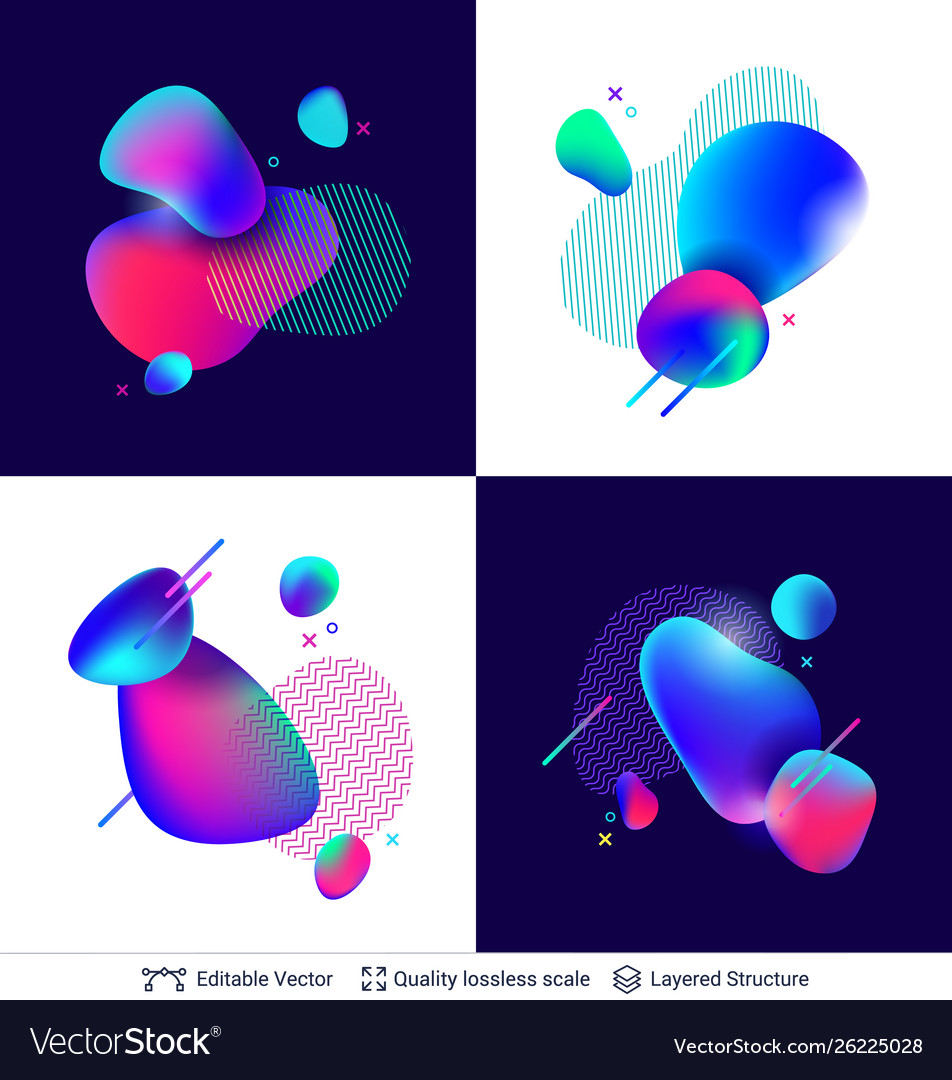 Compositions organic flowing liquid shapes