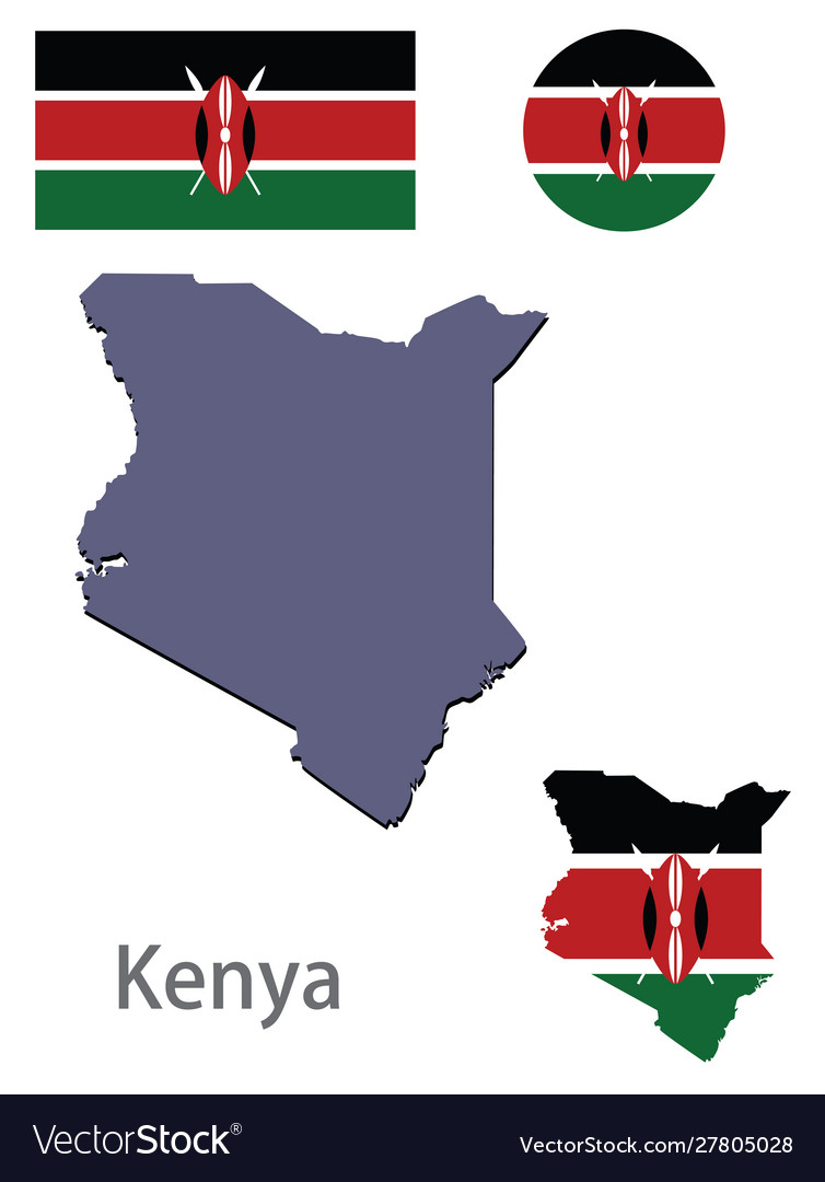 Countrykenya silhouette and flag