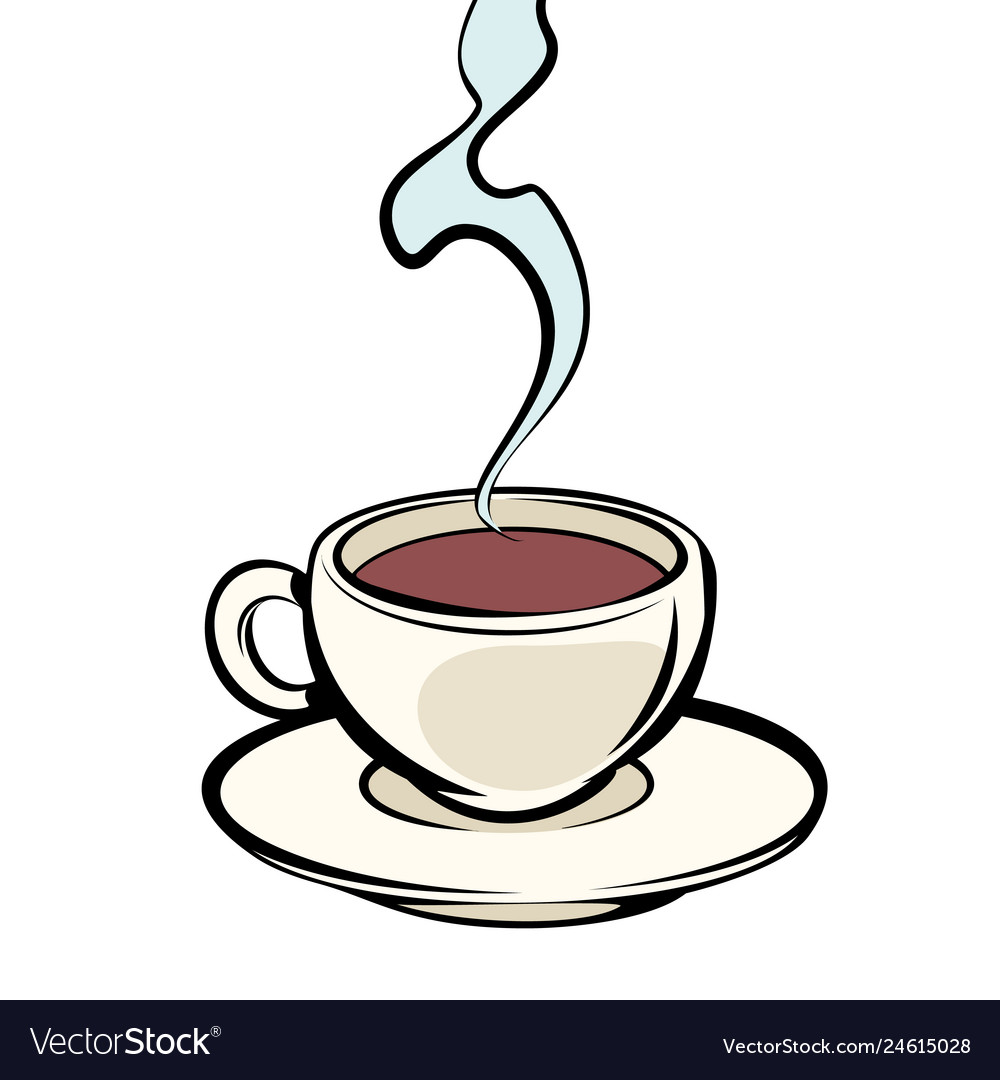 Download Cup of hot coffee Royalty Free Vector Image - VectorStock