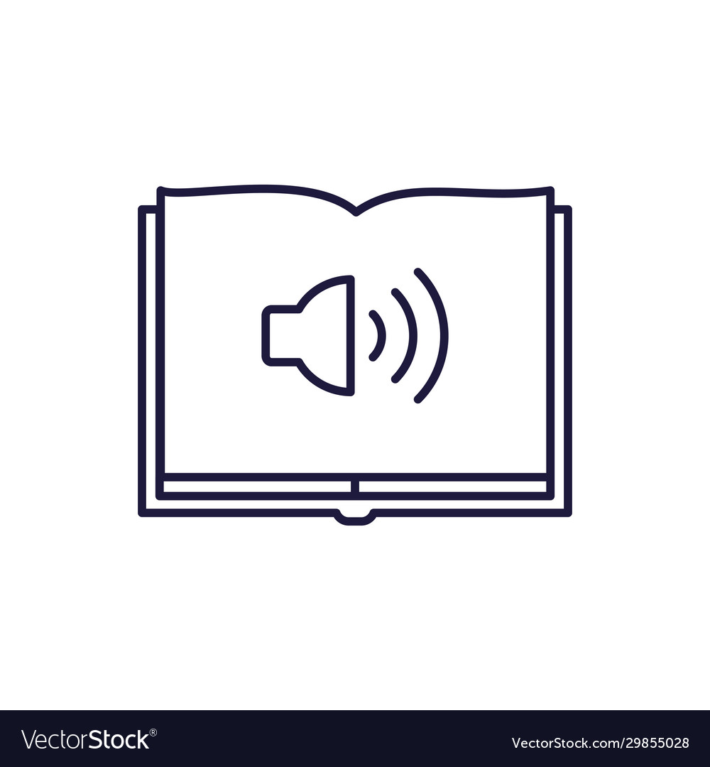 Isolated open book and volume line style icon