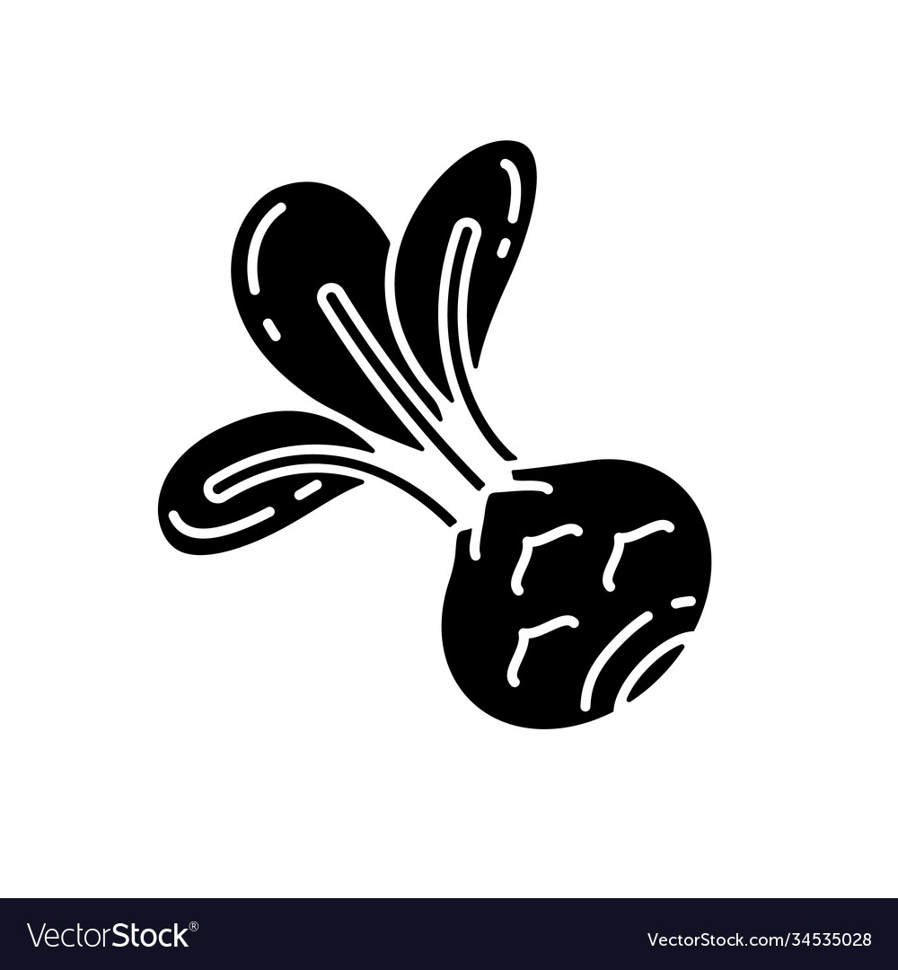 Kohlrabi black glyph icon Royalty Free Vector Image