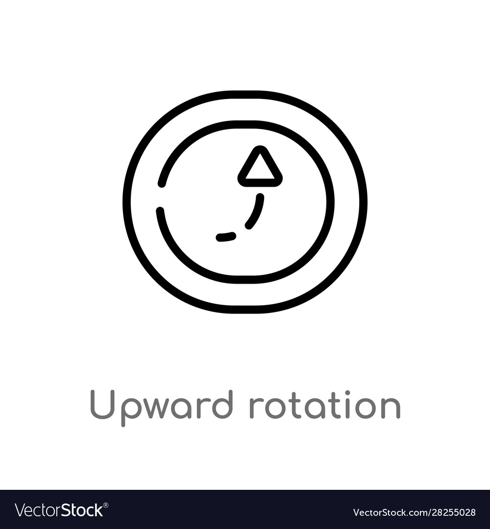 Outline upward rotation with broken line icon