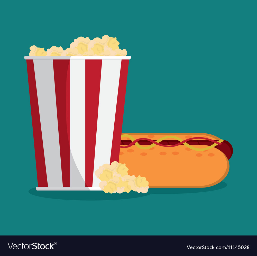 Pop corn and hot dog of carnival design Royalty Free Vector