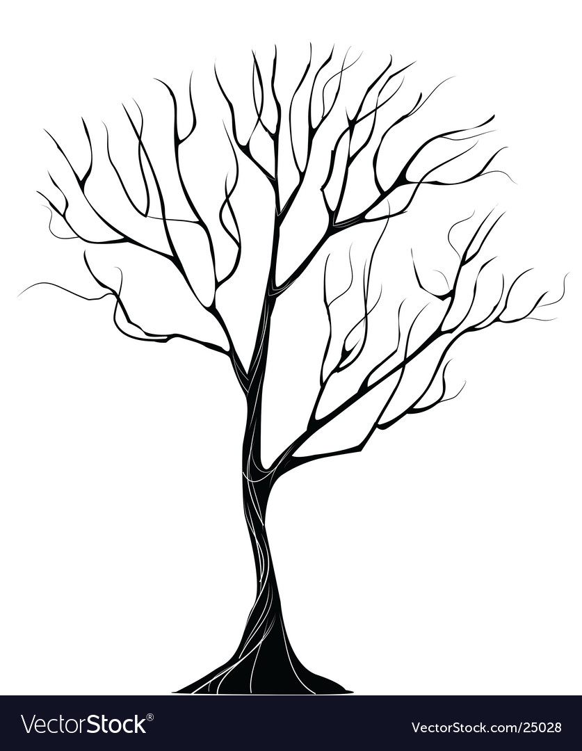 Silhouette of thin wood Royalty Free Vector Image