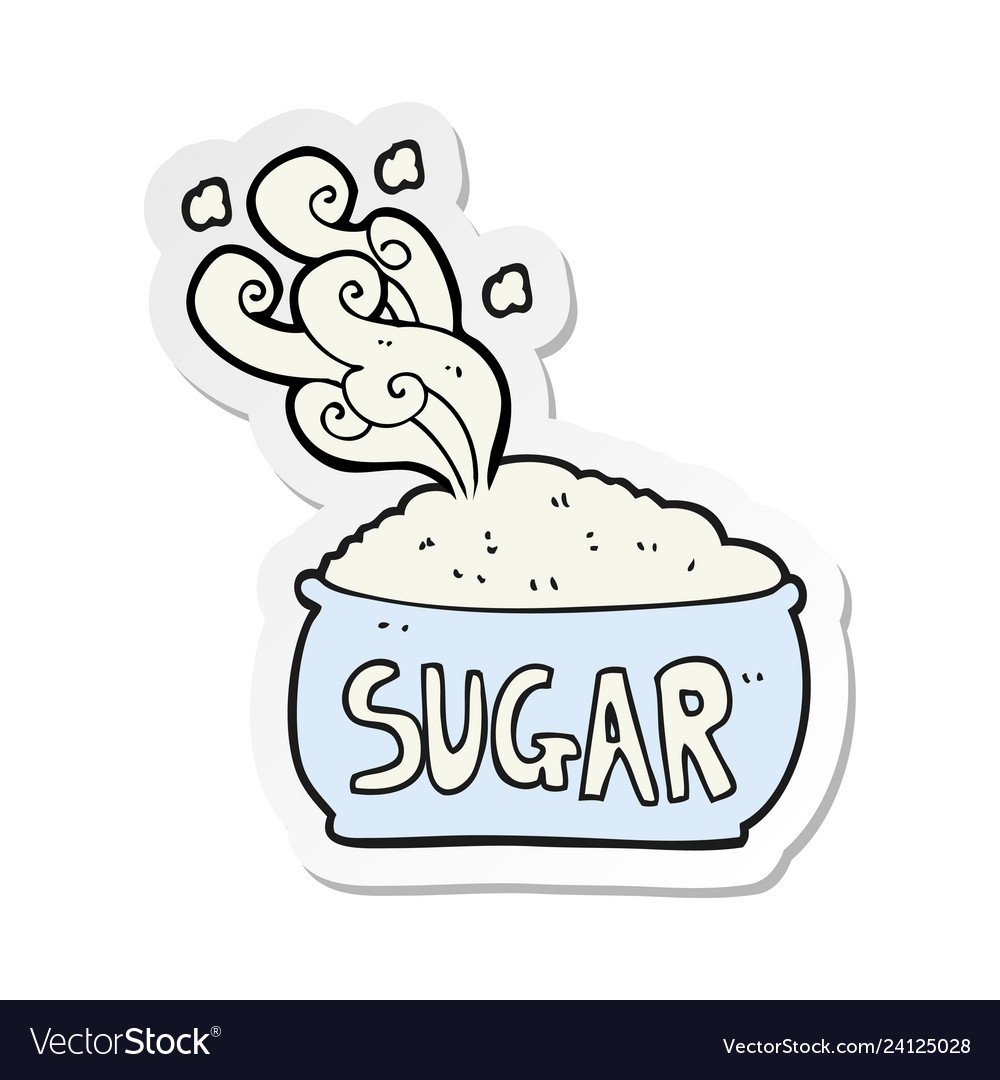 Sticker of a cartoon sugar bowl