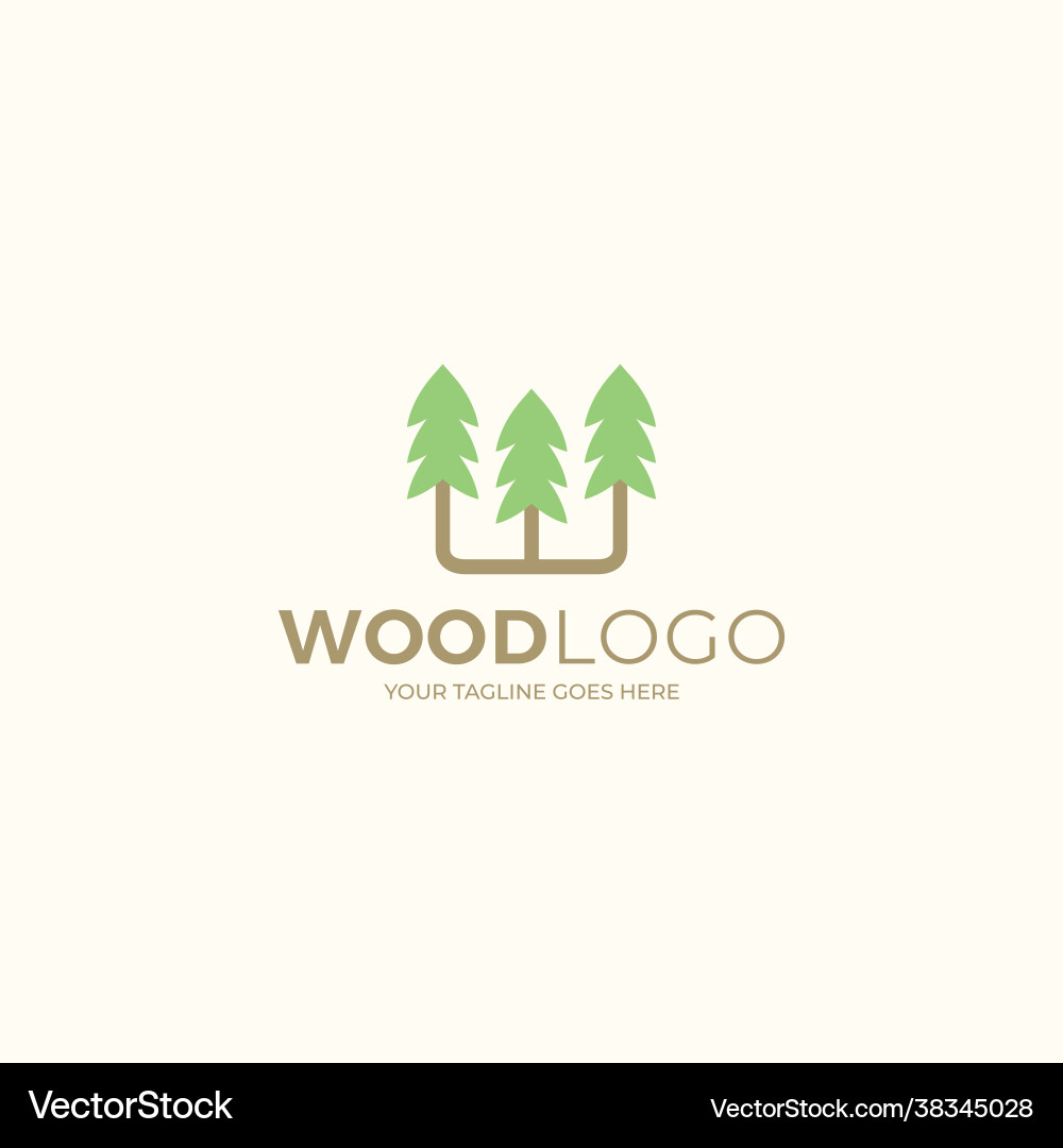 Tree wood logo w letter Royalty Free Vector Image
