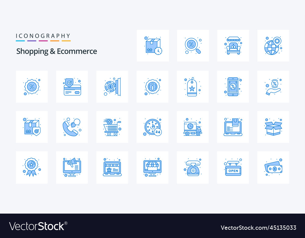 25 shopping and ecommerce blue icon pack icons