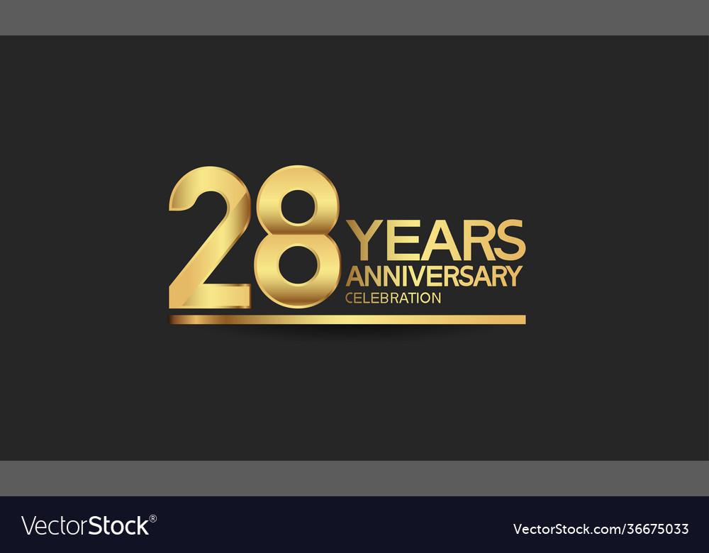 28 Years Anniversary Celebration With Elegant Vector Image