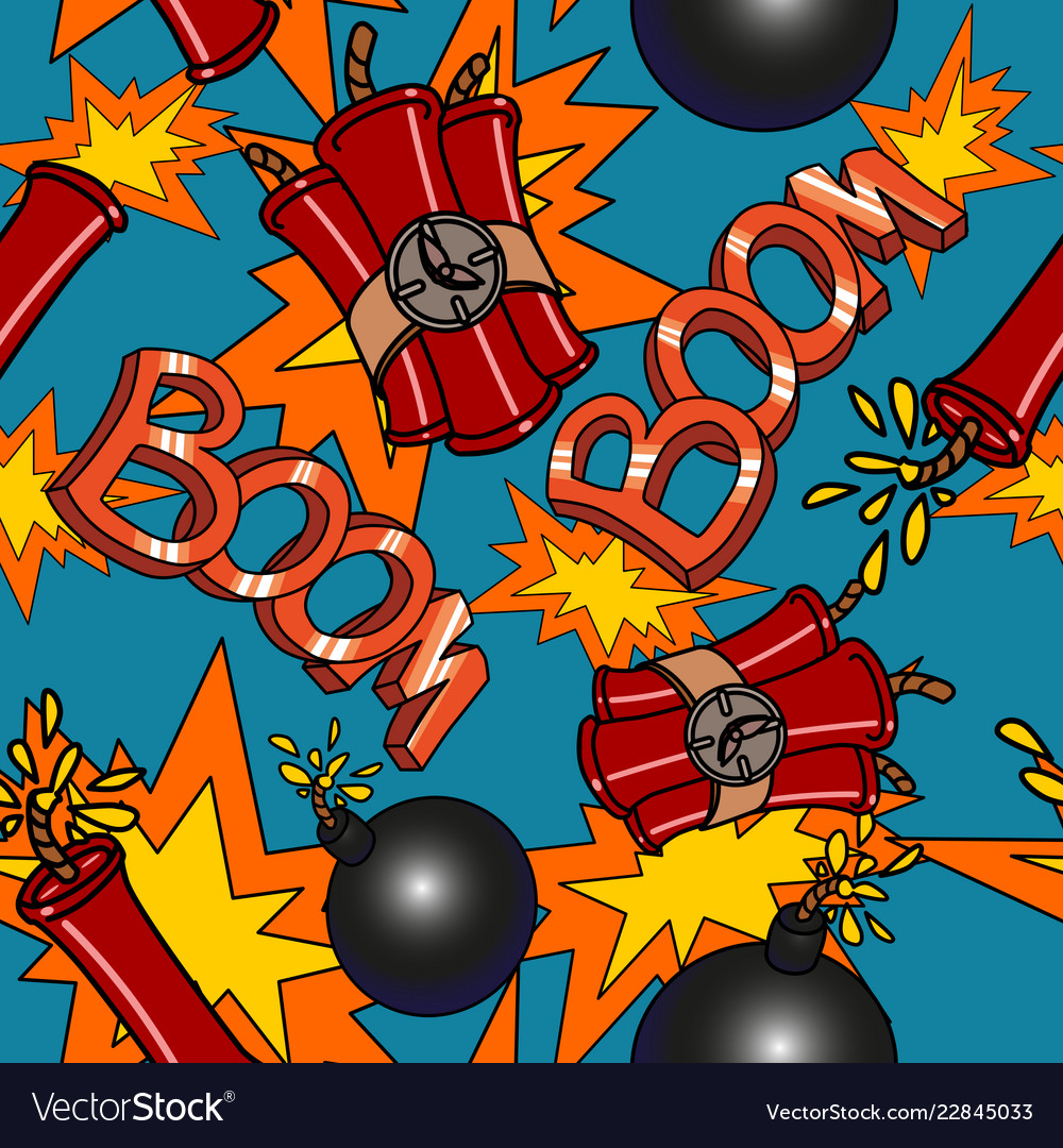 Boom seamless pattern vector image Boom seamless pattern
