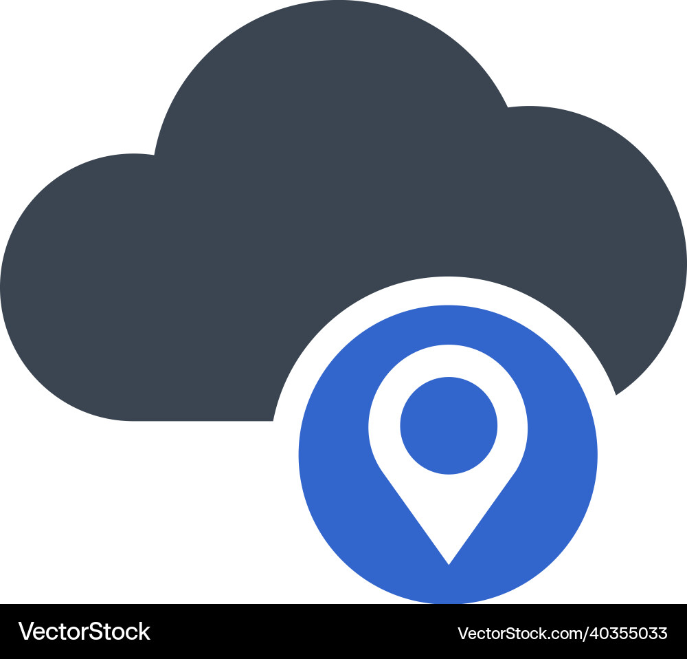 Cloud location icon Royalty Free Vector Image - VectorStock