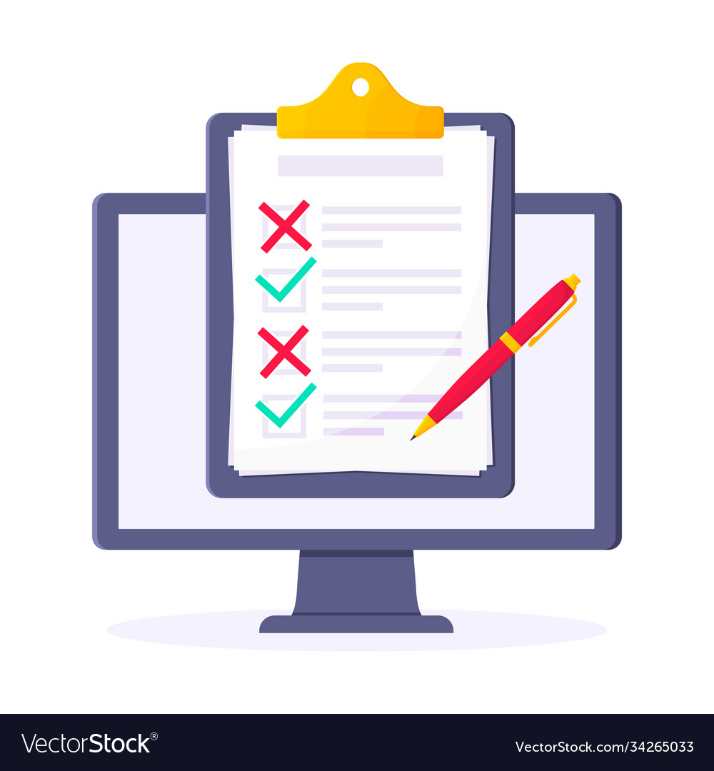 Complete checklist with check marks tick and x vector image Complete checklist with check marks tick and x