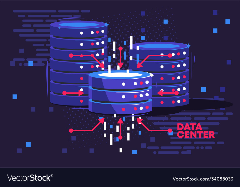 Data center disks for storing information vector image Data center disks for storing information
