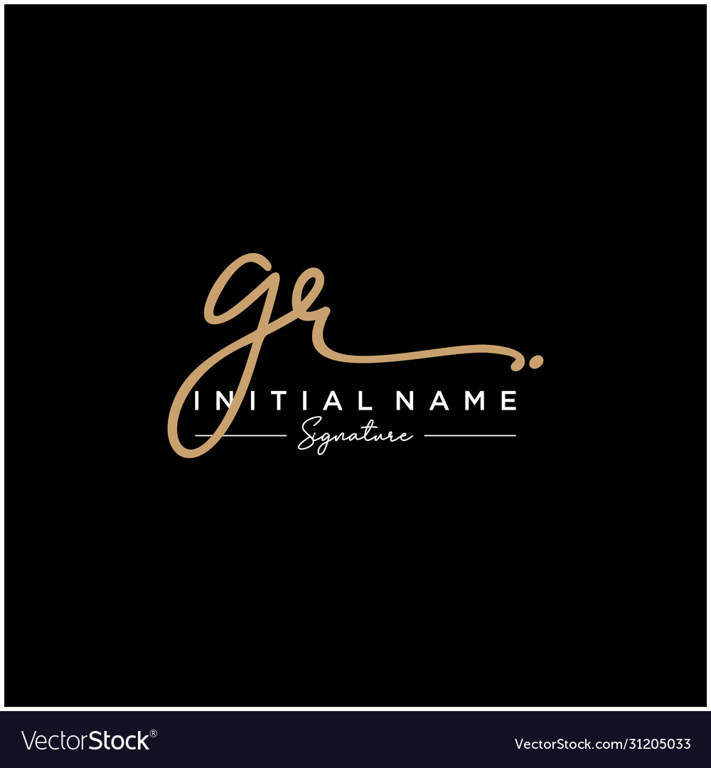 Letter gr signature logo template Royalty Free Vector Image