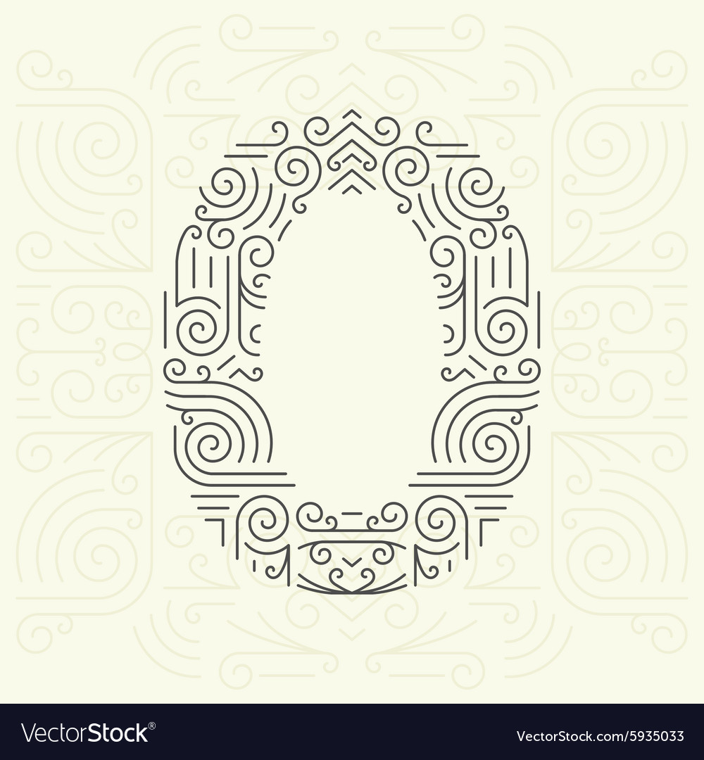 Mono line style geometric font for text