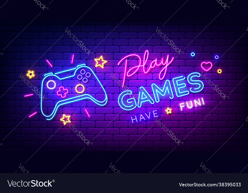 Let's Play Neon Sign, dark, game, gamer, gaming, light, neon, play, sign,  HD phone wallpaper