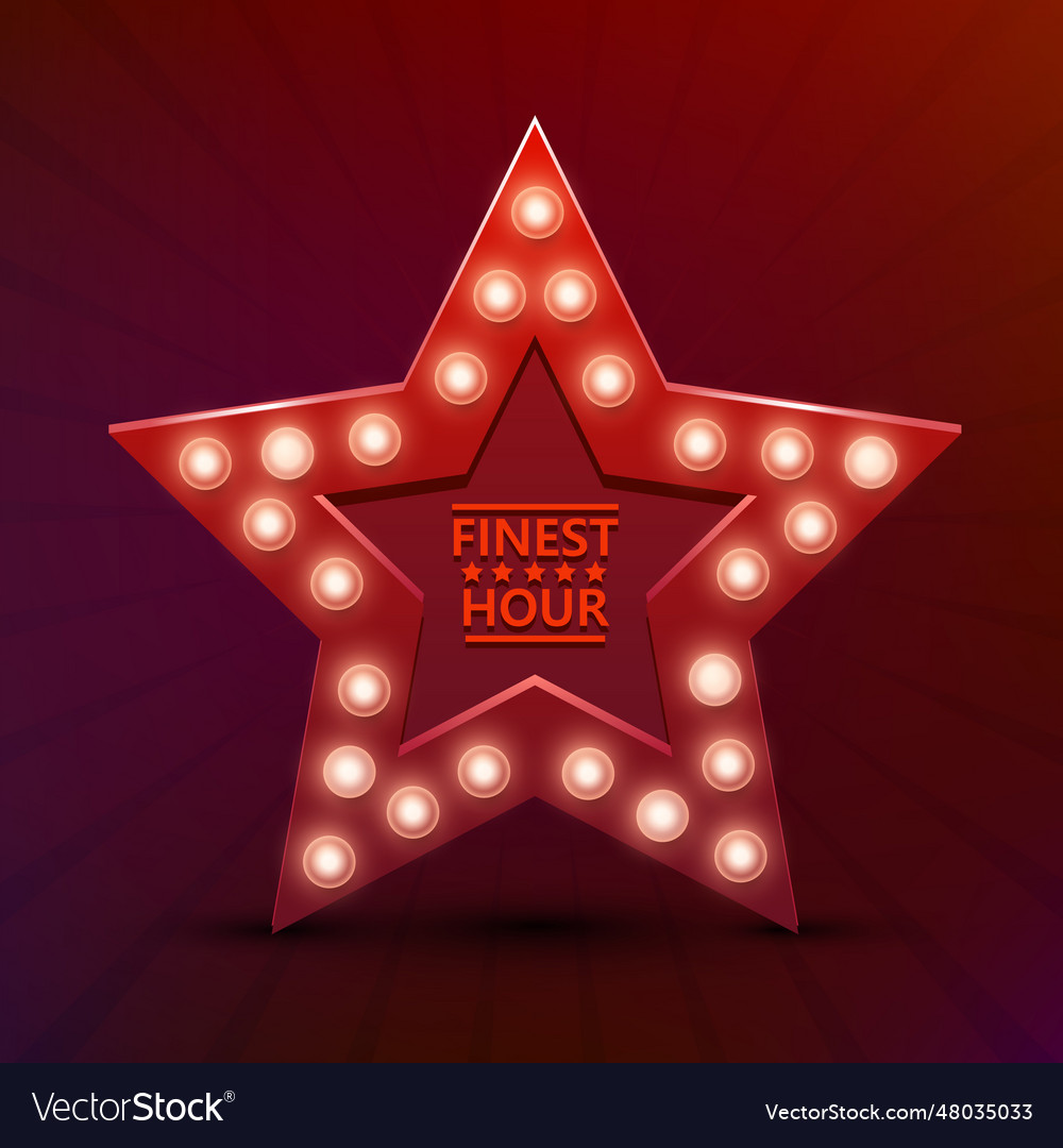 Retro light sign star finest hour