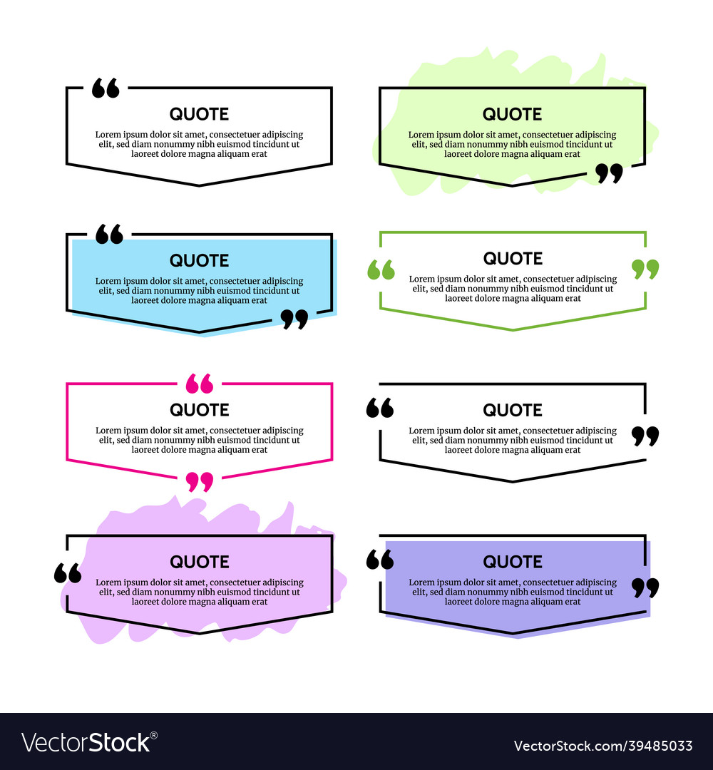 Set of quote box frames vector image Set of quote box frames