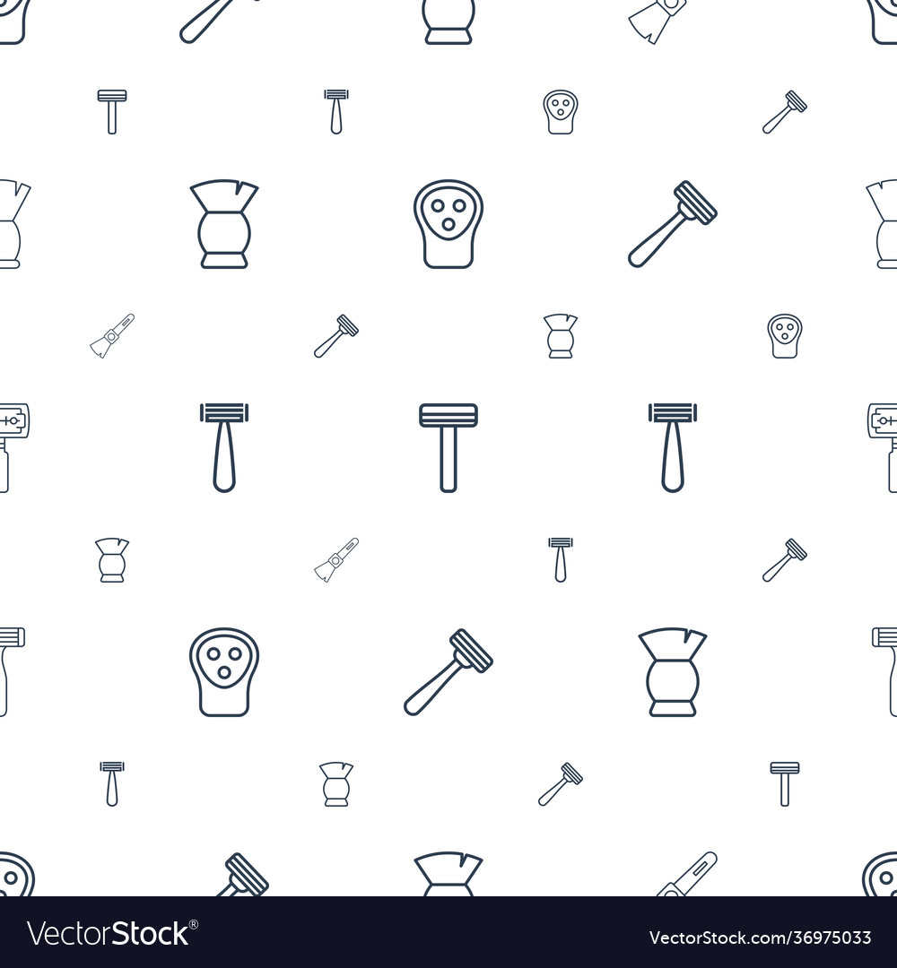 Shaving icons pattern seamless white background