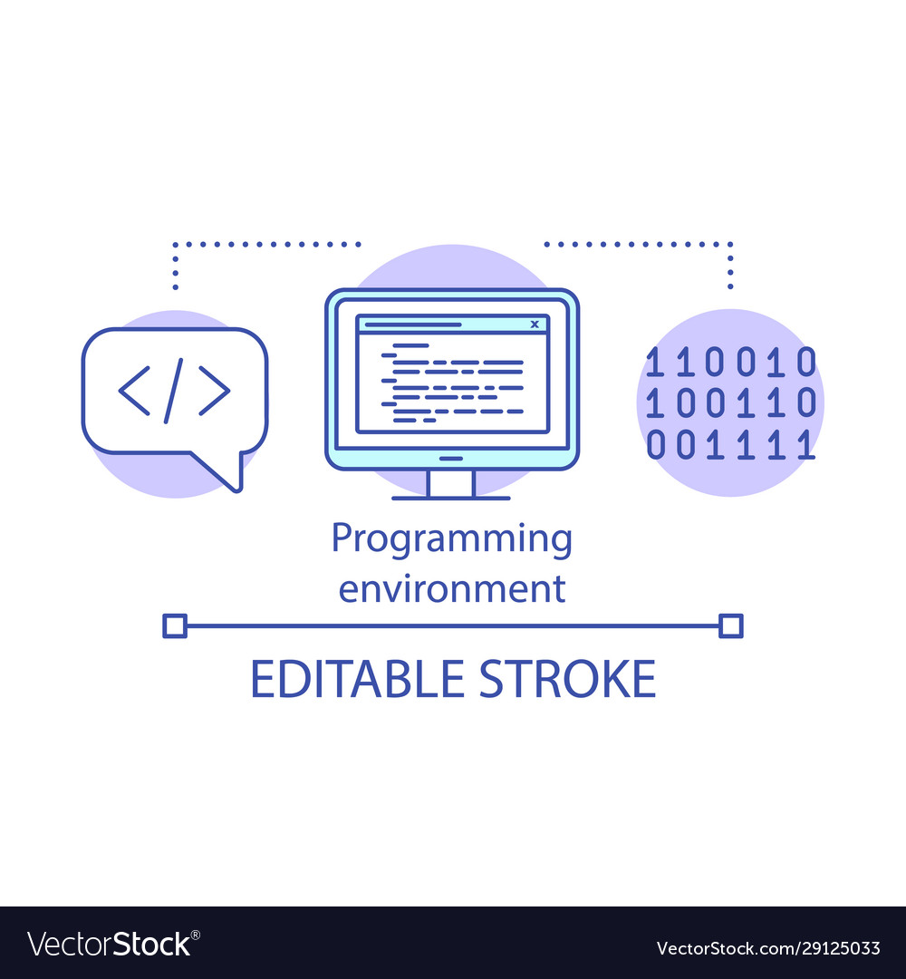 Software programming environment concept icon vector image Software programming environment concept icon