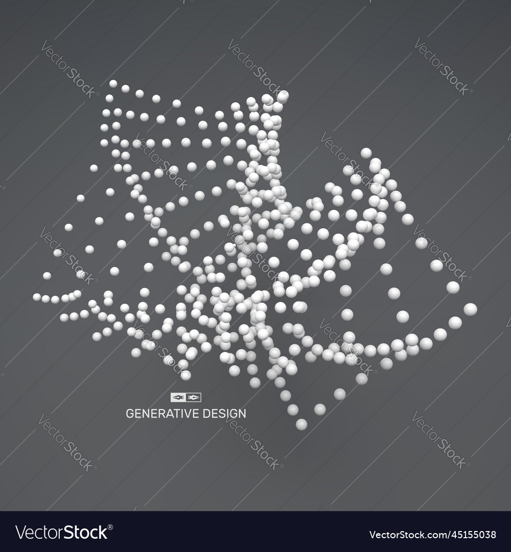 3d sphere composition many balls in empty space vector image 3d sphere composition many balls in empty space