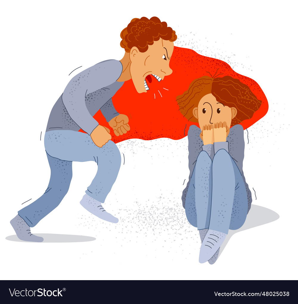 Abusive husband bad family man scream and shout Vector Image