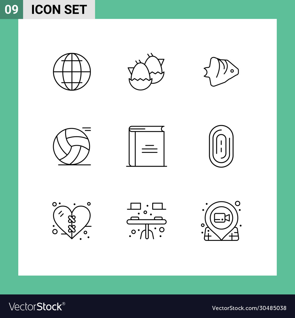 Editable line pack 9 simple outlines