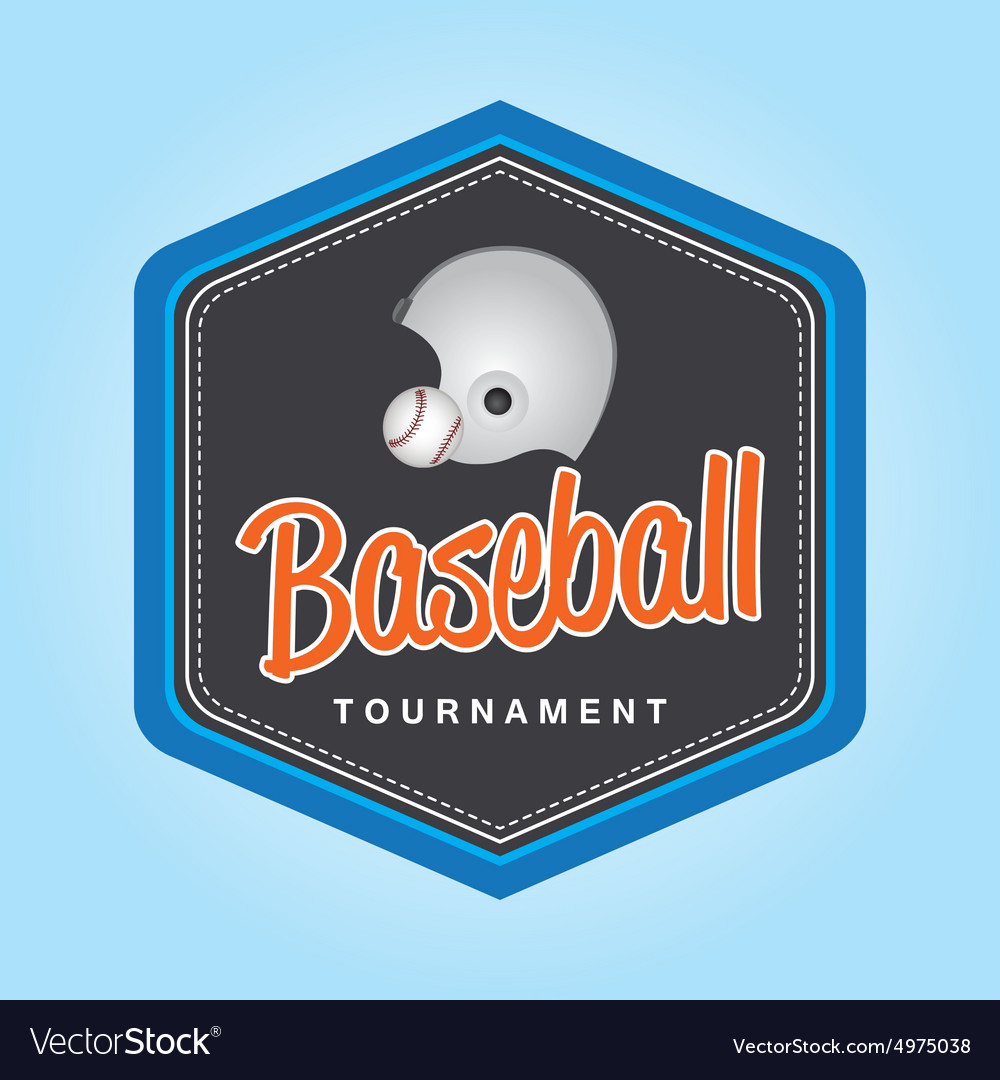 Isolated label with baseball elements