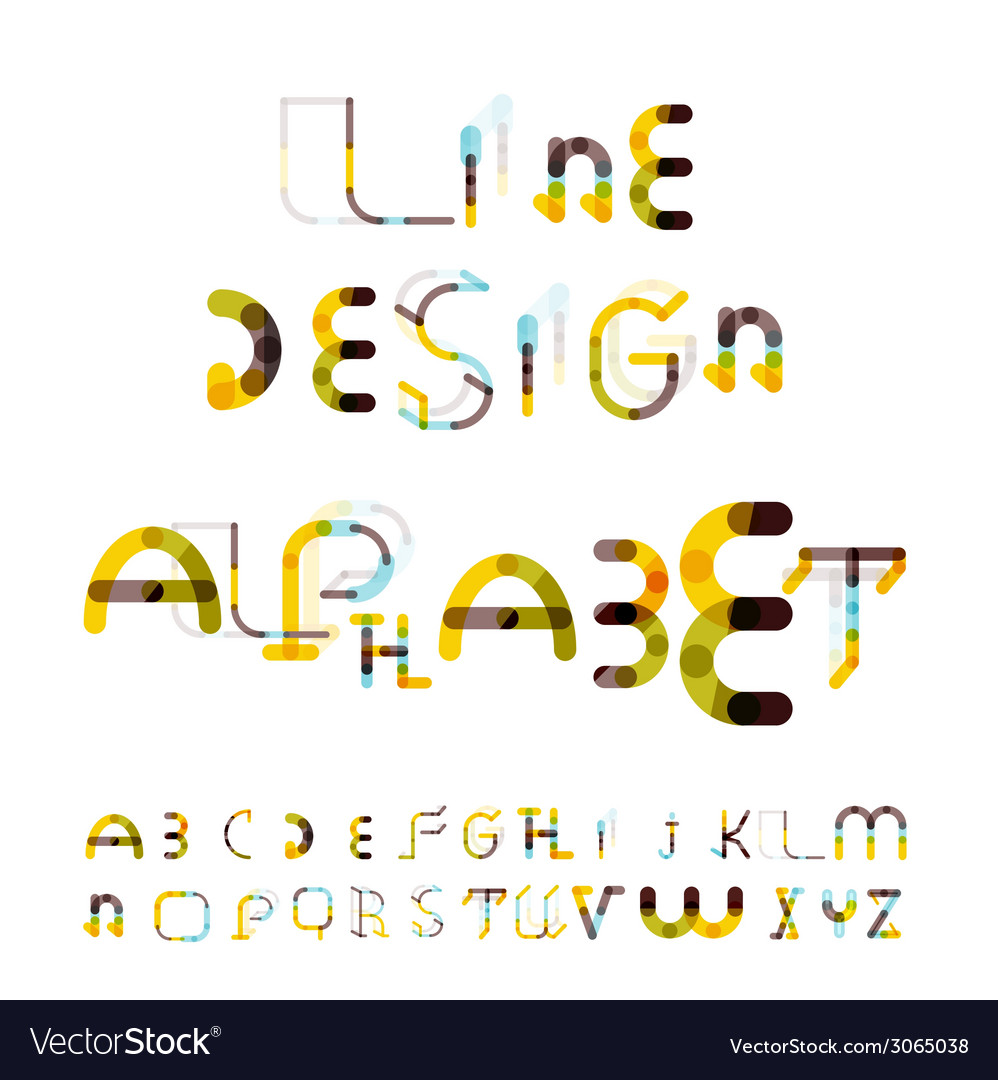 Minimal line design alphabet font typeface