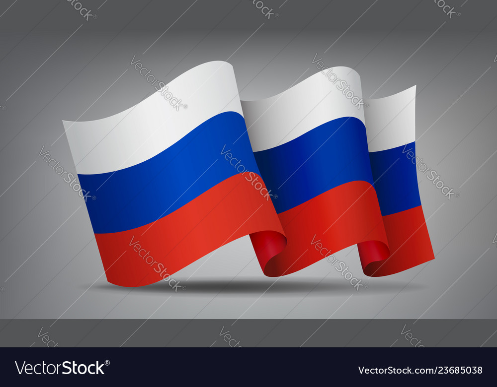 Russia waving flag icon isolated official symbol Vector Image