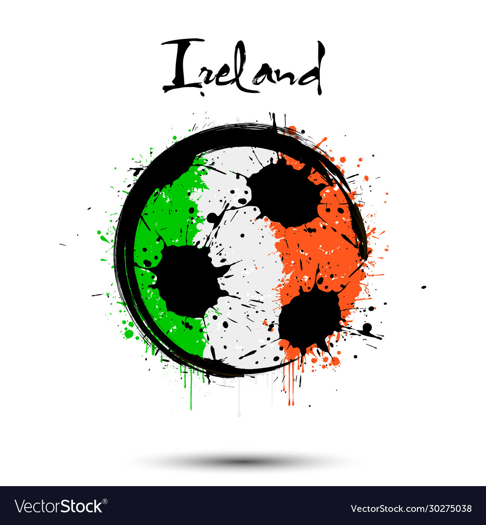 Soccer ball in colors ireland flag