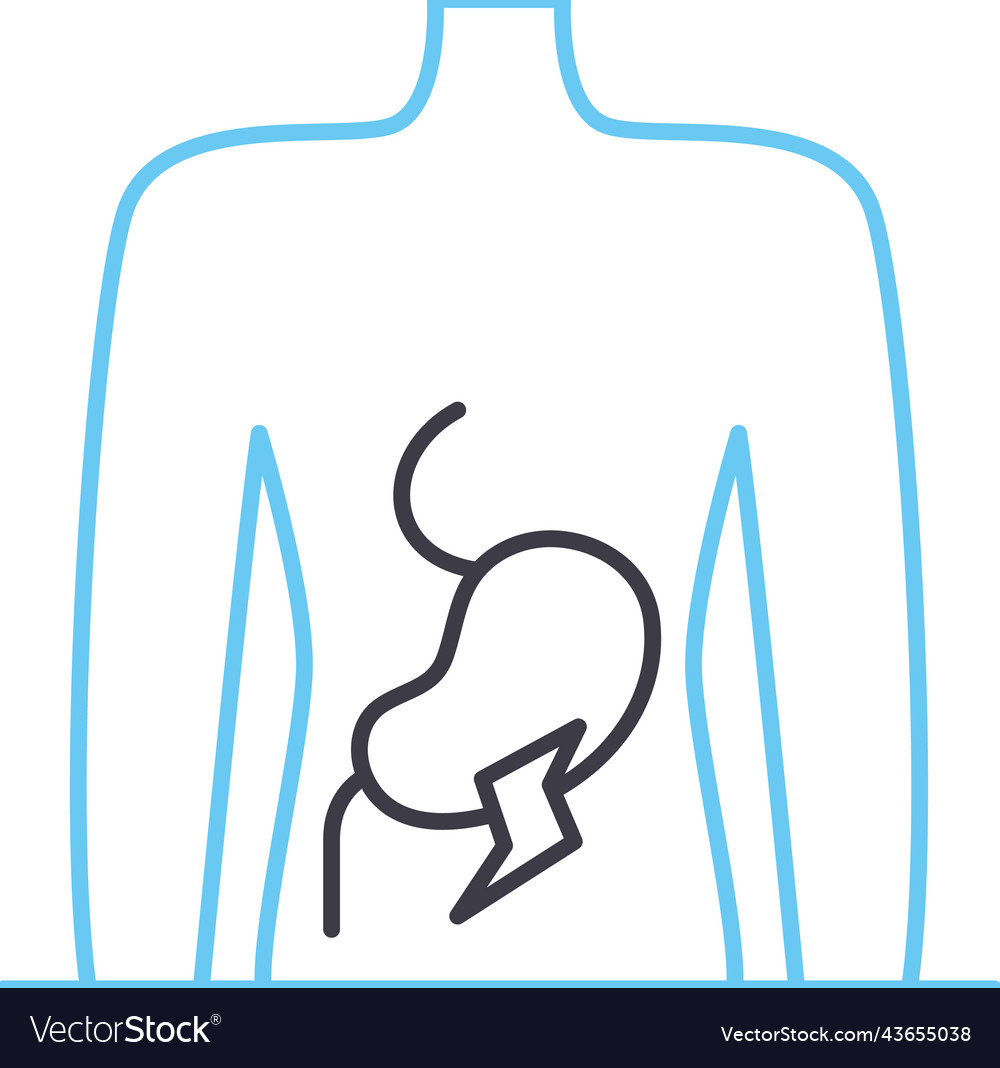 Stomachache line icon outline symbol