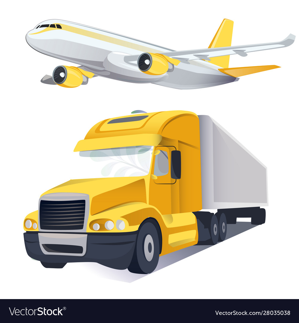 Transport logistics and transportation Royalty Free Vector