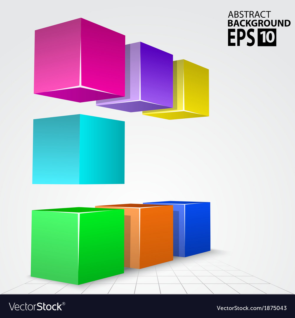 3d colorful cube arc abstract background