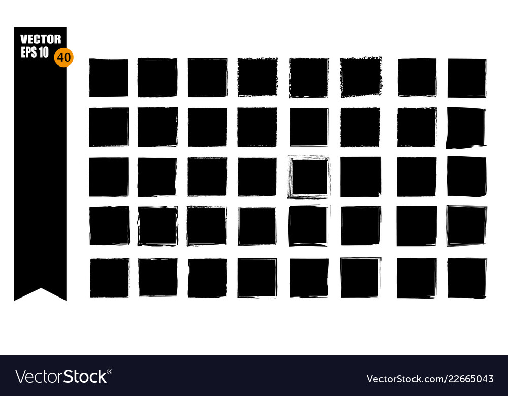 A set of frames black squares textural lines vector image A set of frames black squares textural lines