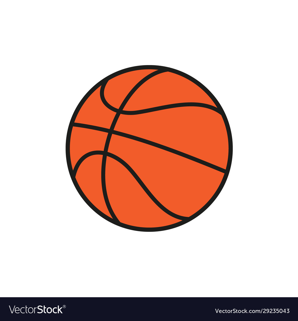 Basketball icon flat design Royalty Free Vector Image