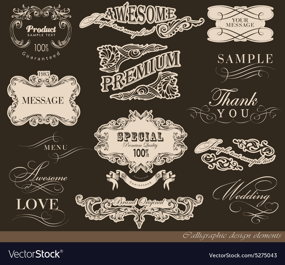 Calligraphic design elements Royalty Free Vector Image