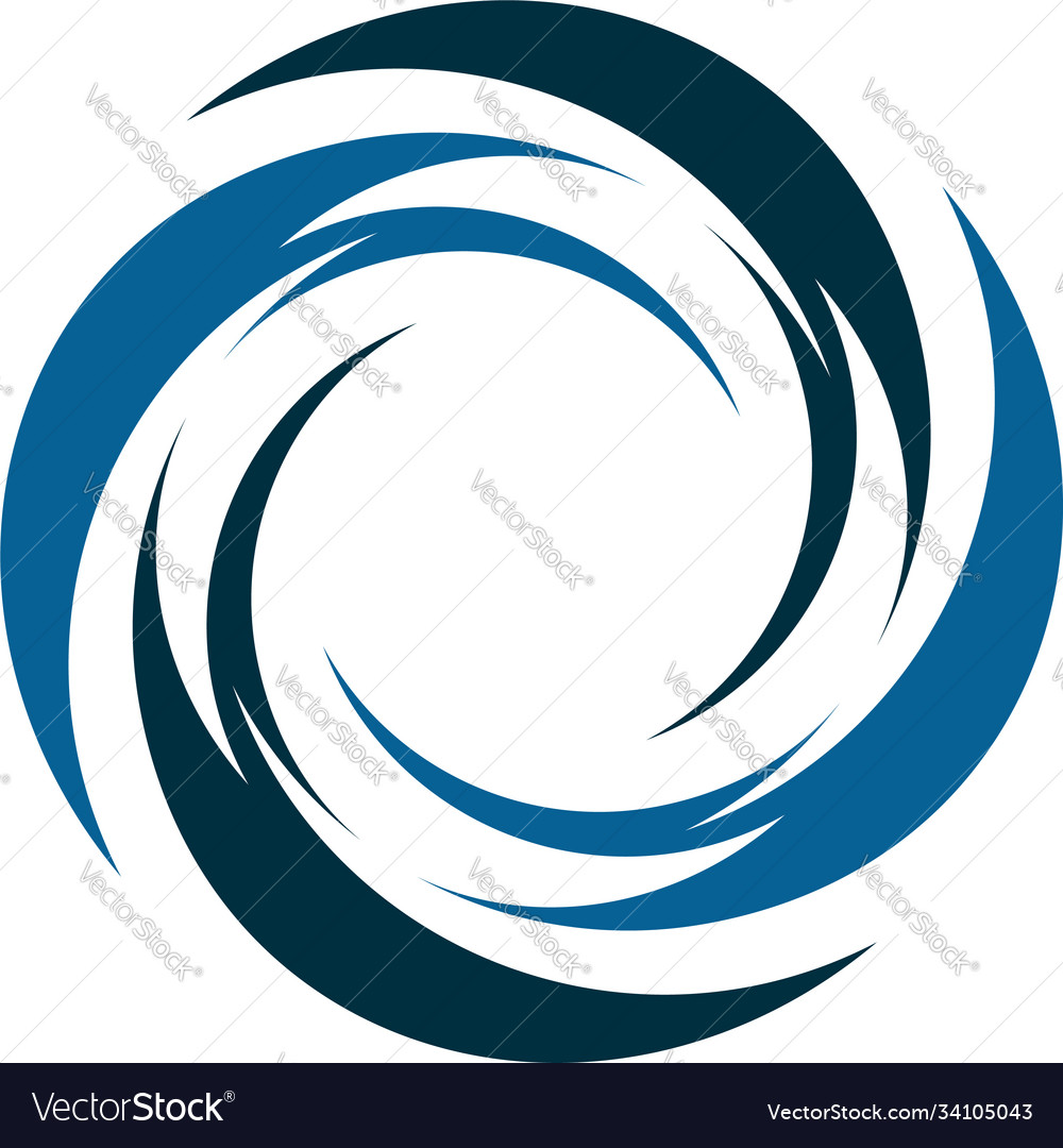 Circle blue tornado logo symbol isolated abstract