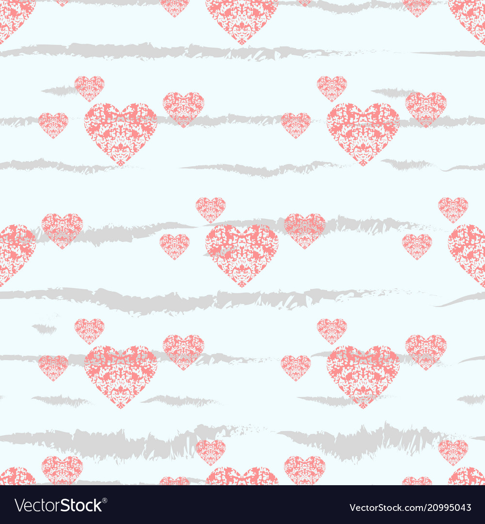 Red heart seamless pattern colorful hearts