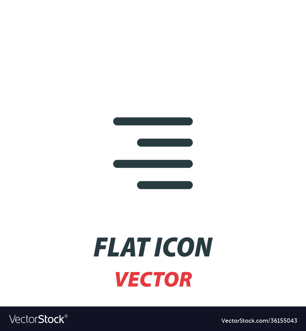 Right line alignment page icon in a flat style vector image Right line alignment page icon in a flat style