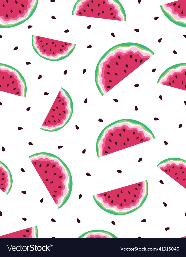 Summer seamless pattern with cartoon watermelon vector image Summer seamless pattern with cartoon watermelon