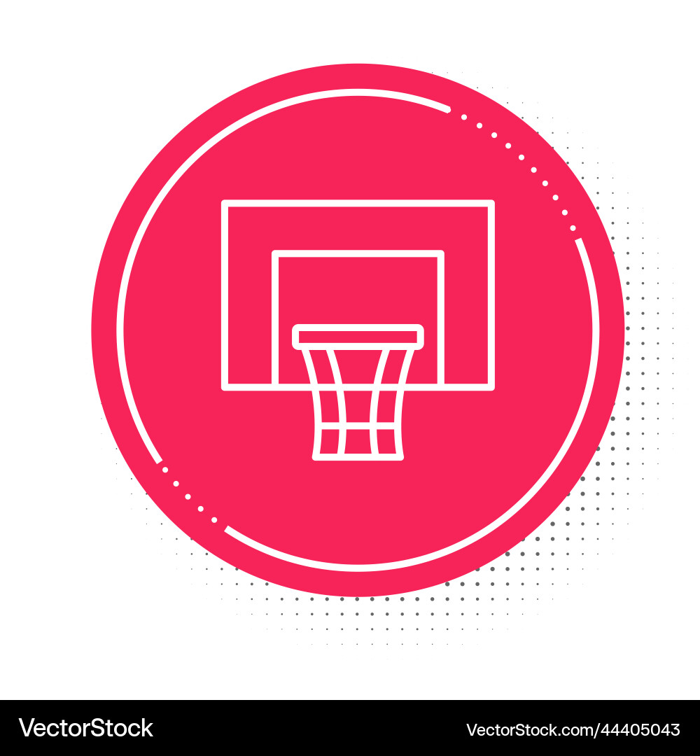 White line basketball backboard icon isolated Vector Image