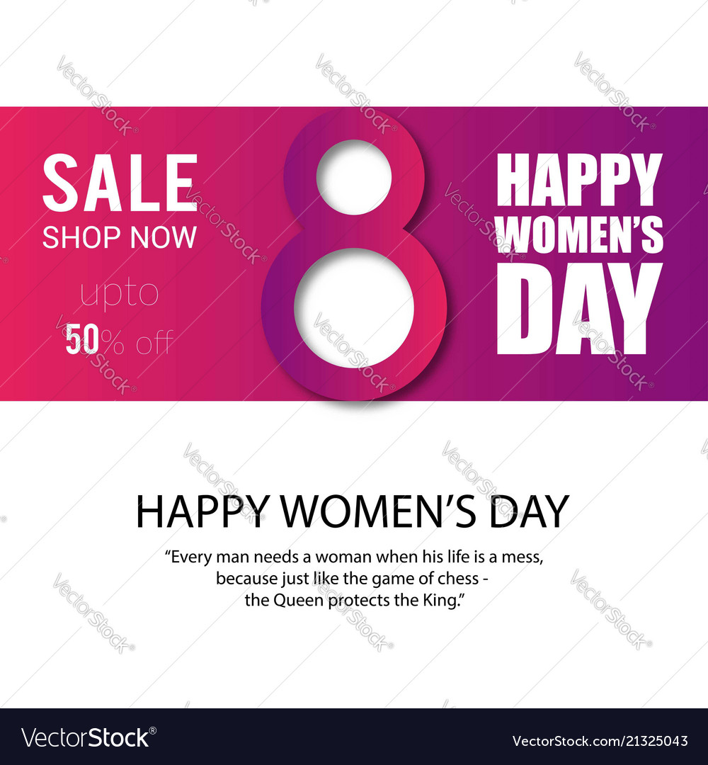 Womens Day Sale Banner With Light Background Vector Image