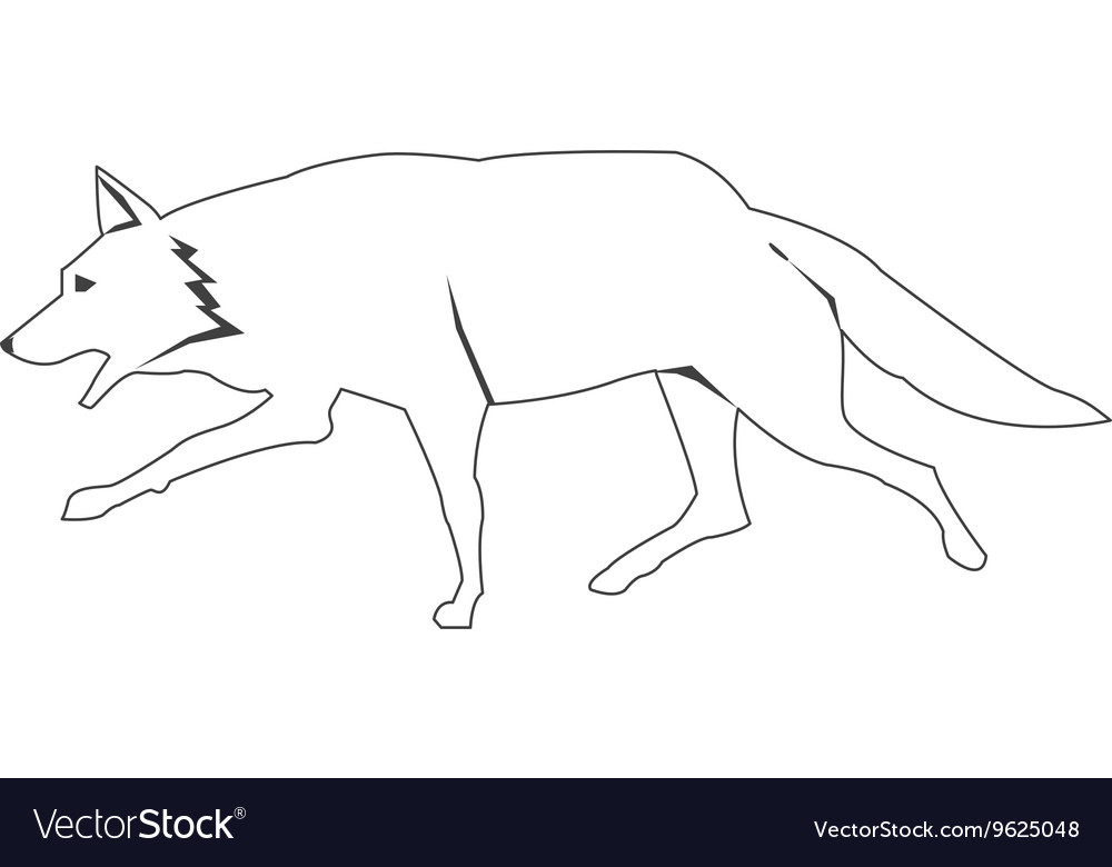 Black line wolf icon