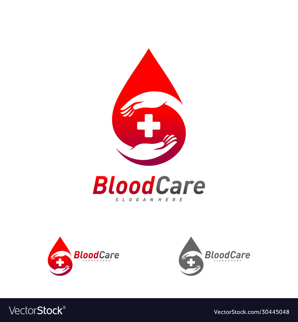 Blood care logo template creative droplet