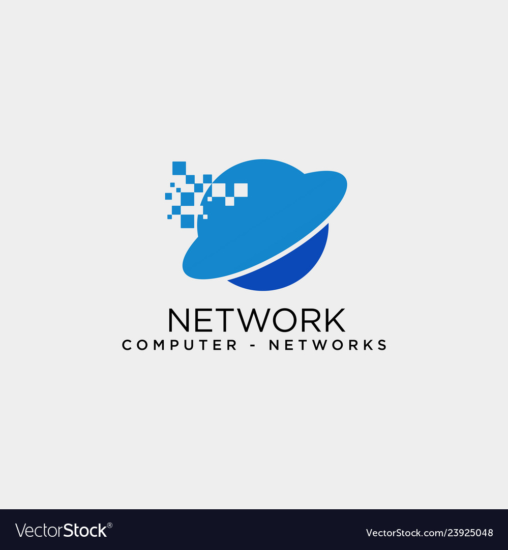 Digital globe network logo template icon element Vector Image