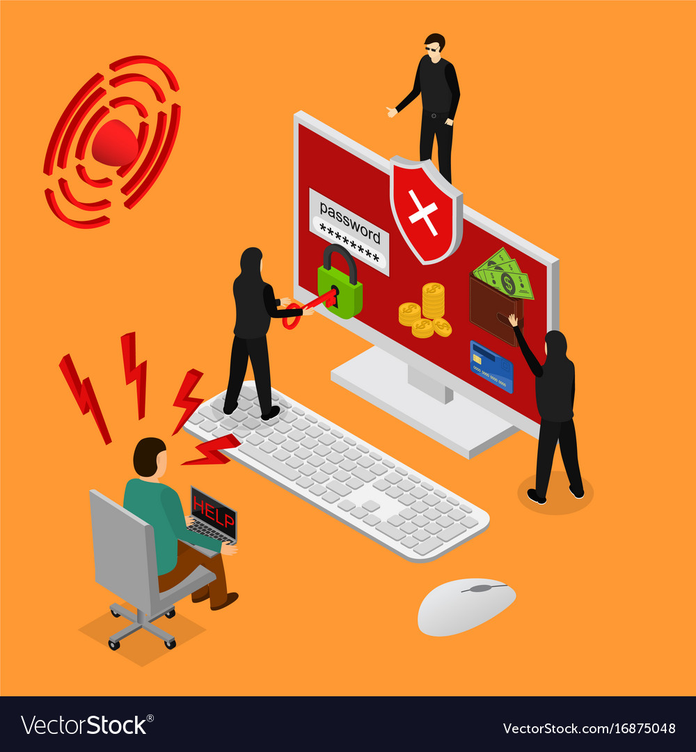 Internet security isometric view