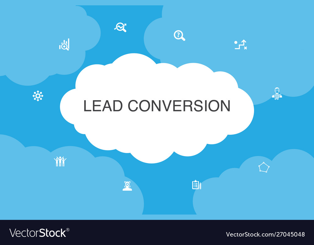 Lead conversion infographic cloud design template