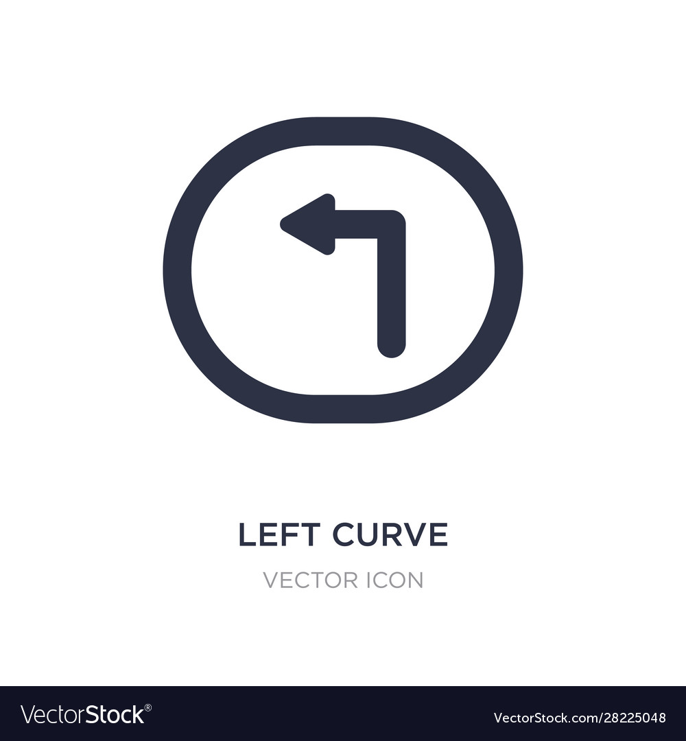 Left curve icon on white background simple